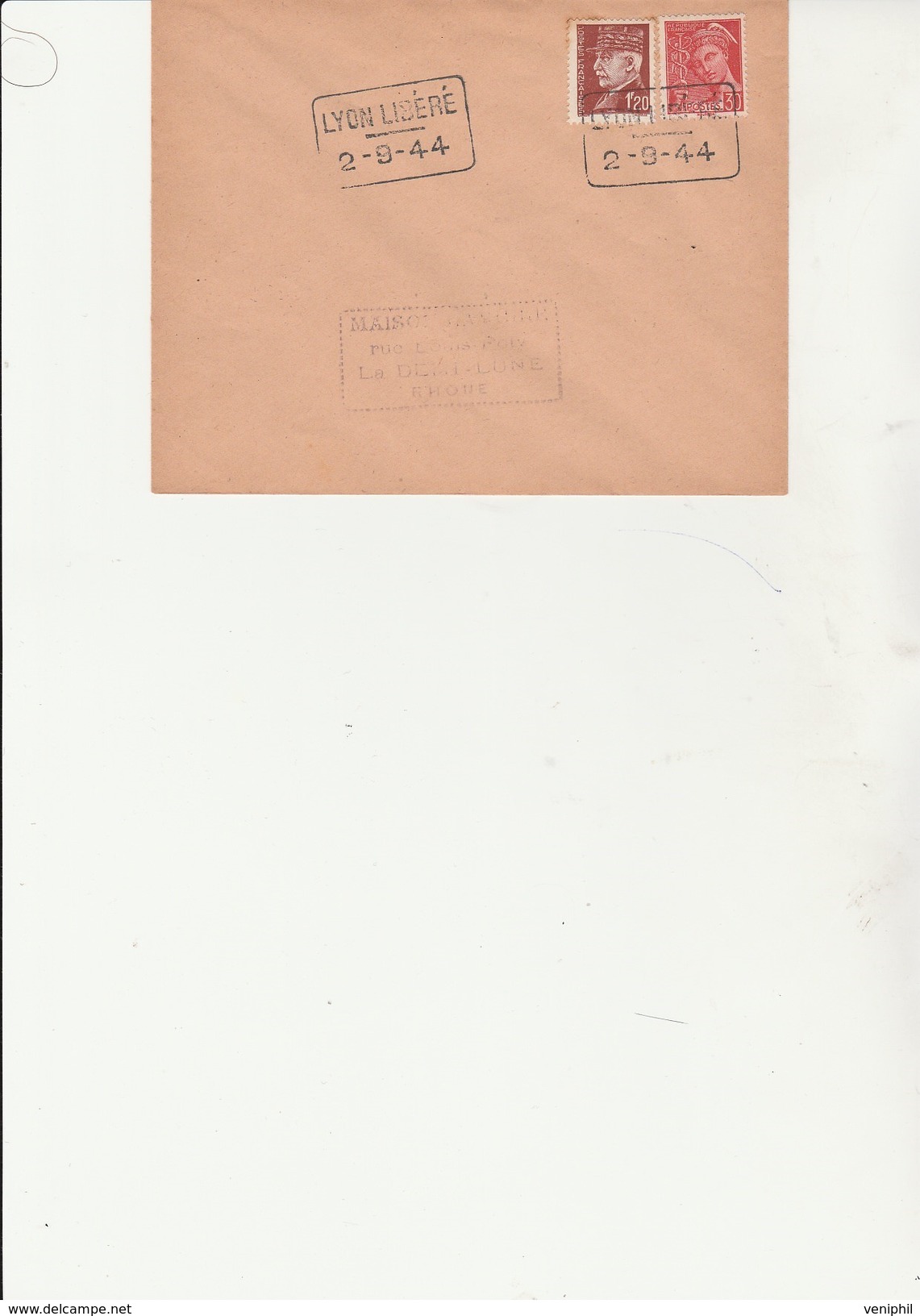 LETTRE AFFRANCHIE N° 412 + N° 515 - OBLITERATION LYON LIBERE 2-9-1944 - Bevrijding