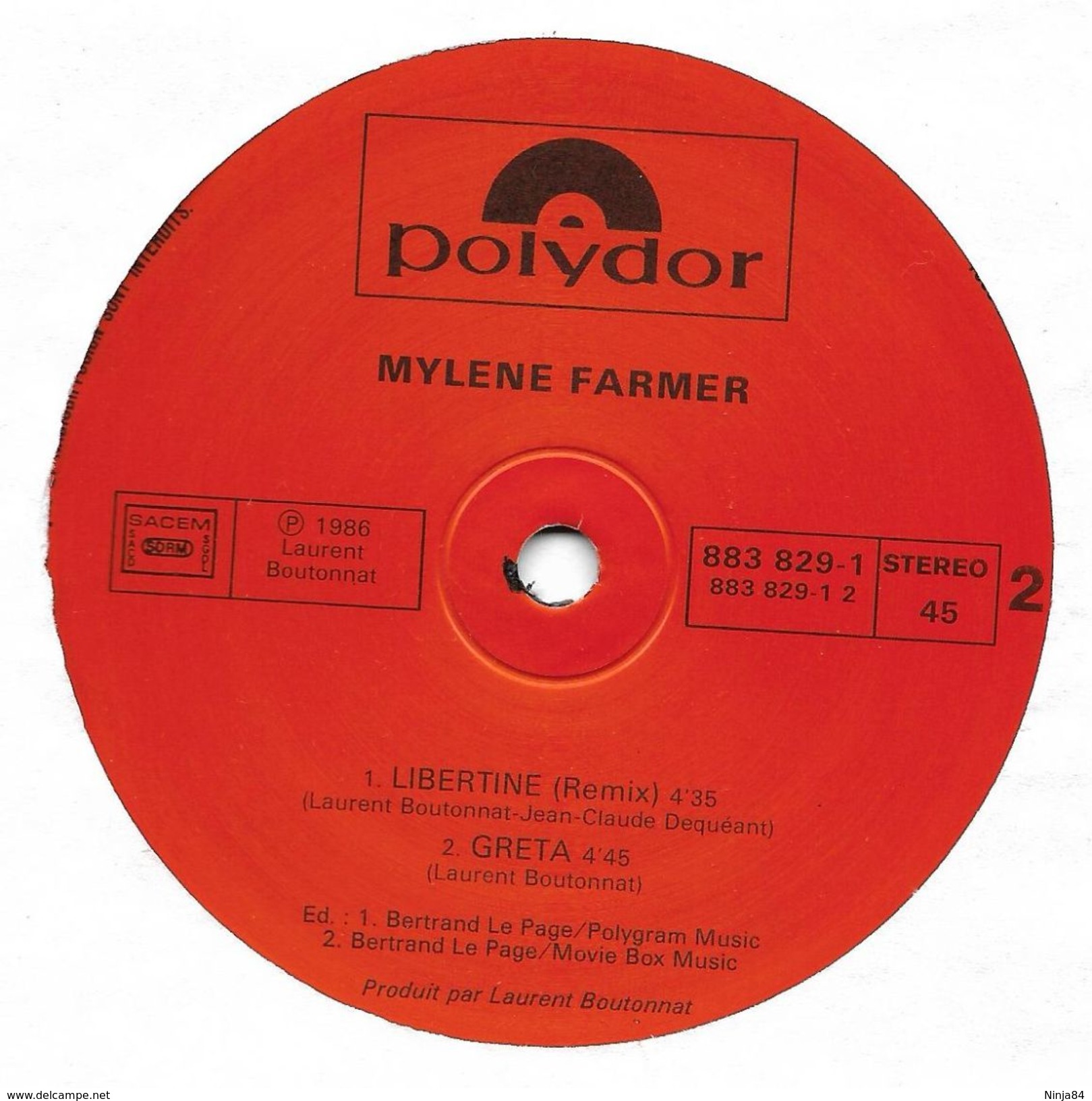 MAXI 45 RPM (12")  Mylène Farmer  "  Libertine  " - 45 Rpm - Maxi-Single