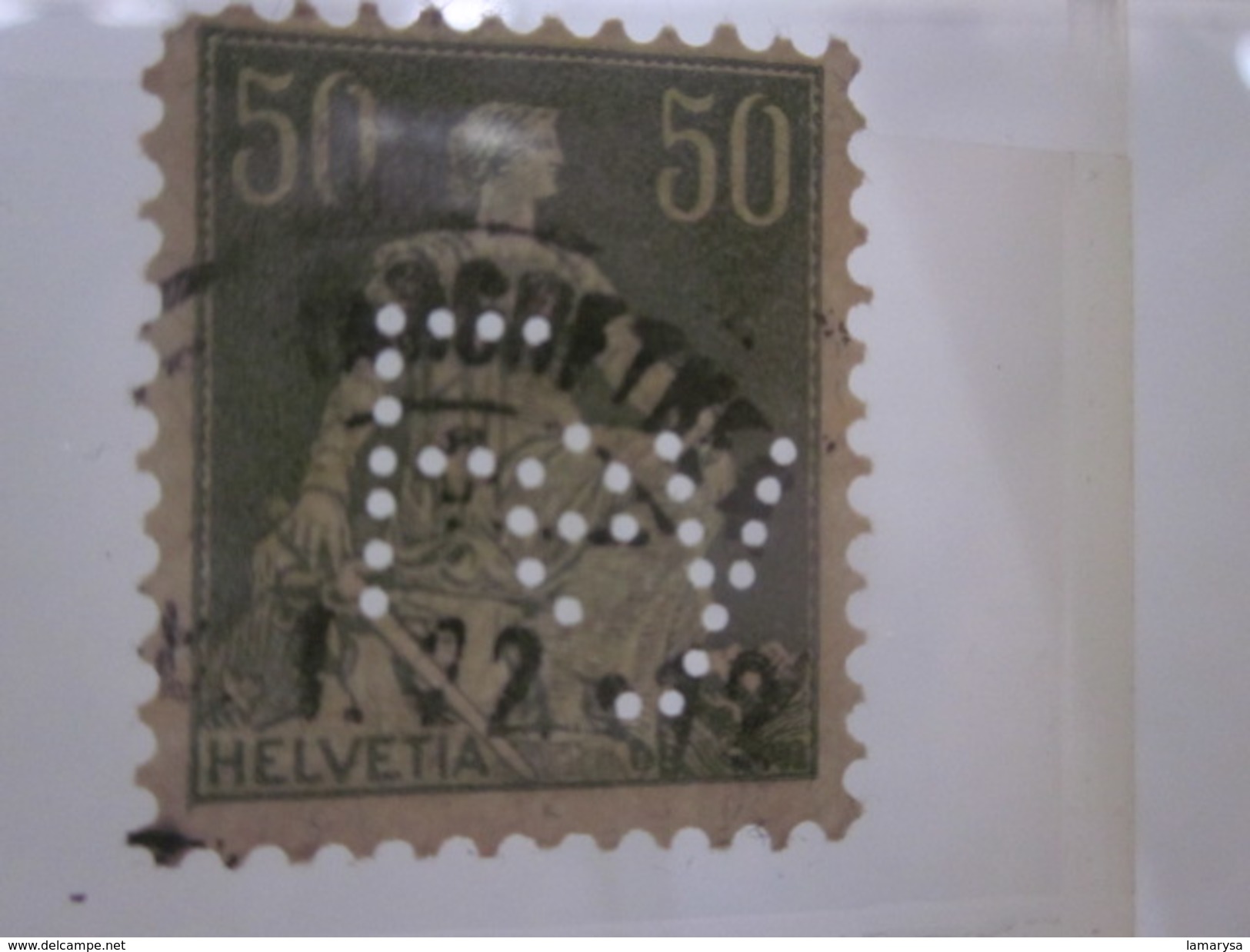 8 Timbres De Suisse Helvétia Perforés Perforé Perforés Perfin Perfins Stamp Perforated Perforations Diverses Voir Scanns - Perfins