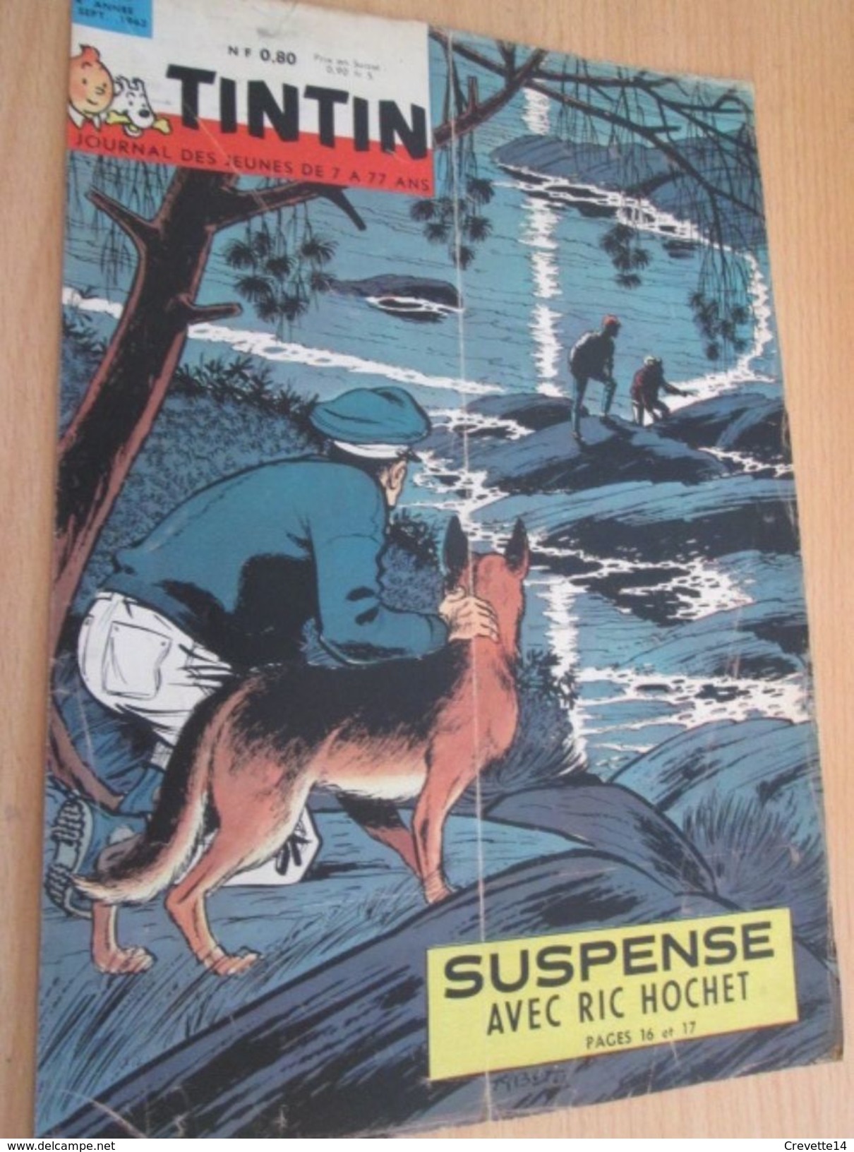 Page De Revue Des Années 60 : SUPERBE COUVERTURE DE LA REVUE  TINTIN : SUSPENSE AVEC RIC HOCHET - Ric Hochet