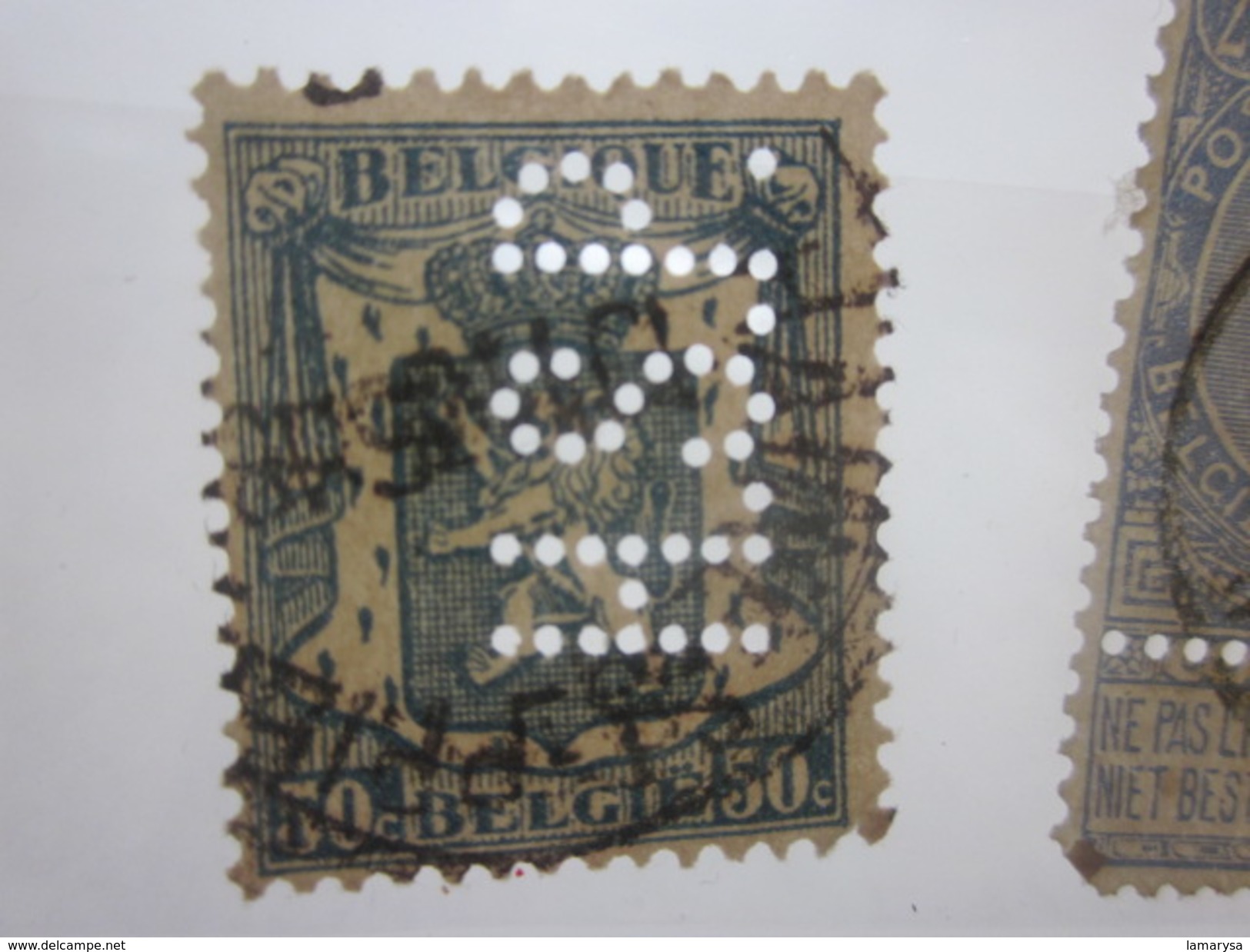 12 Timbres Belgique Belgie Perforés Perforé Perforés Perfin Perfins Stamp Perforated Perforations Diverses Voir Scanns - Ohne Zuordnung