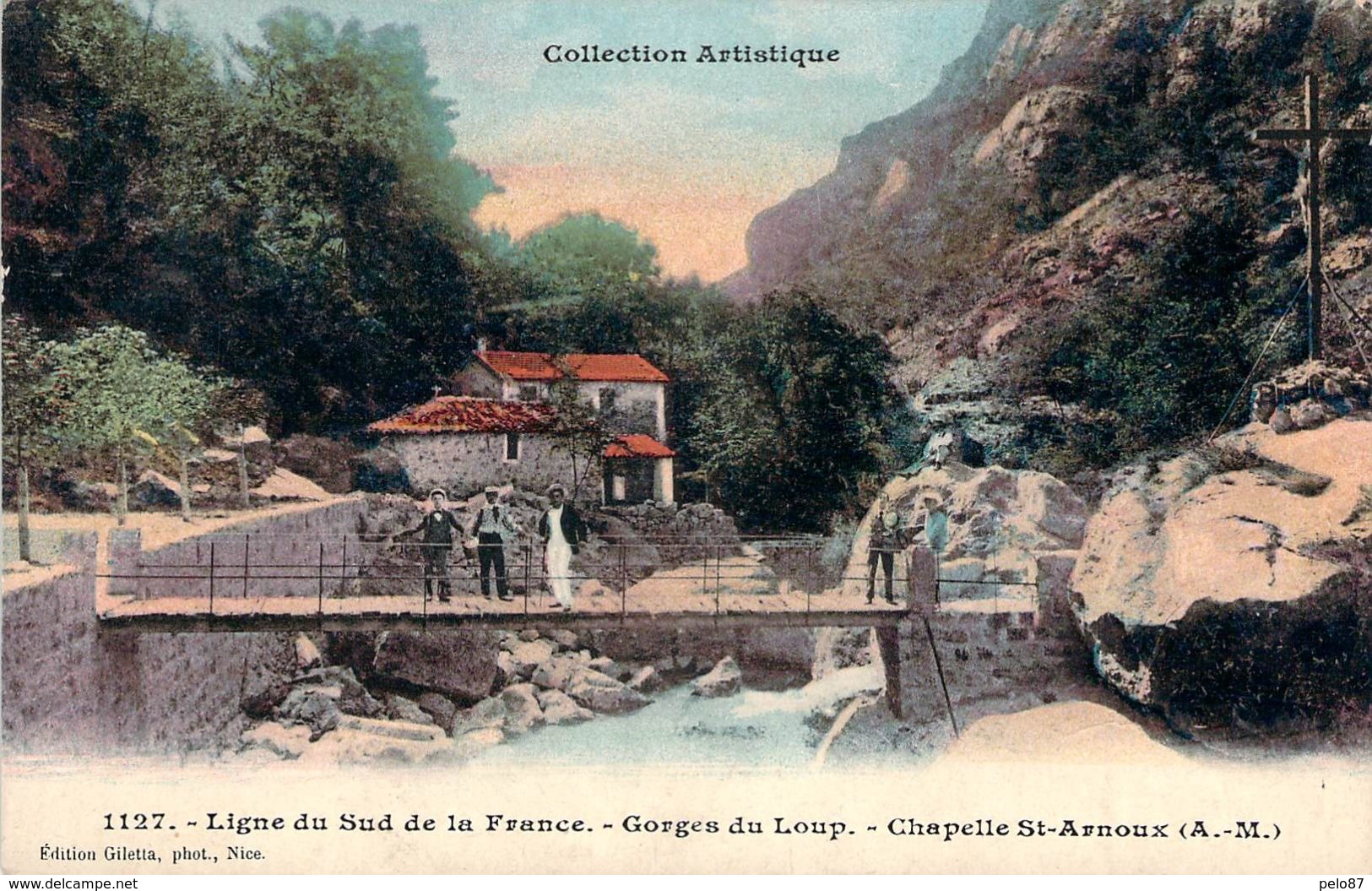 CPA (06) Ligne Du Sud De La France Gorges Du Loup Chapelle St-Arnoux (animée) M1174 - Autres & Non Classés