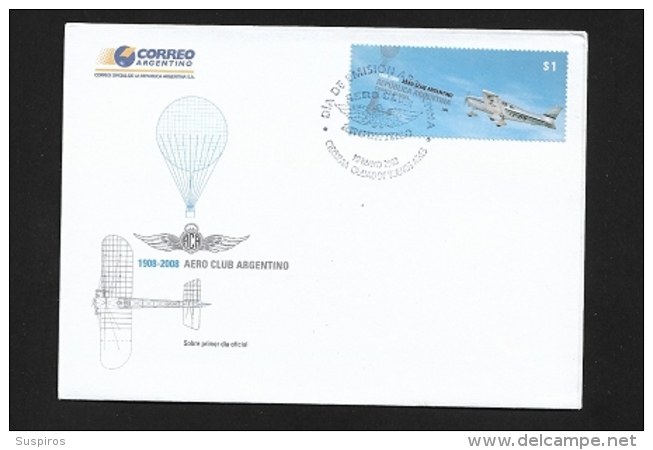 ARGENTINA 2008 The 100th Anniversary Of The Aero Club Argentino   BOOKLET &amp; FDC - Markenheftchen