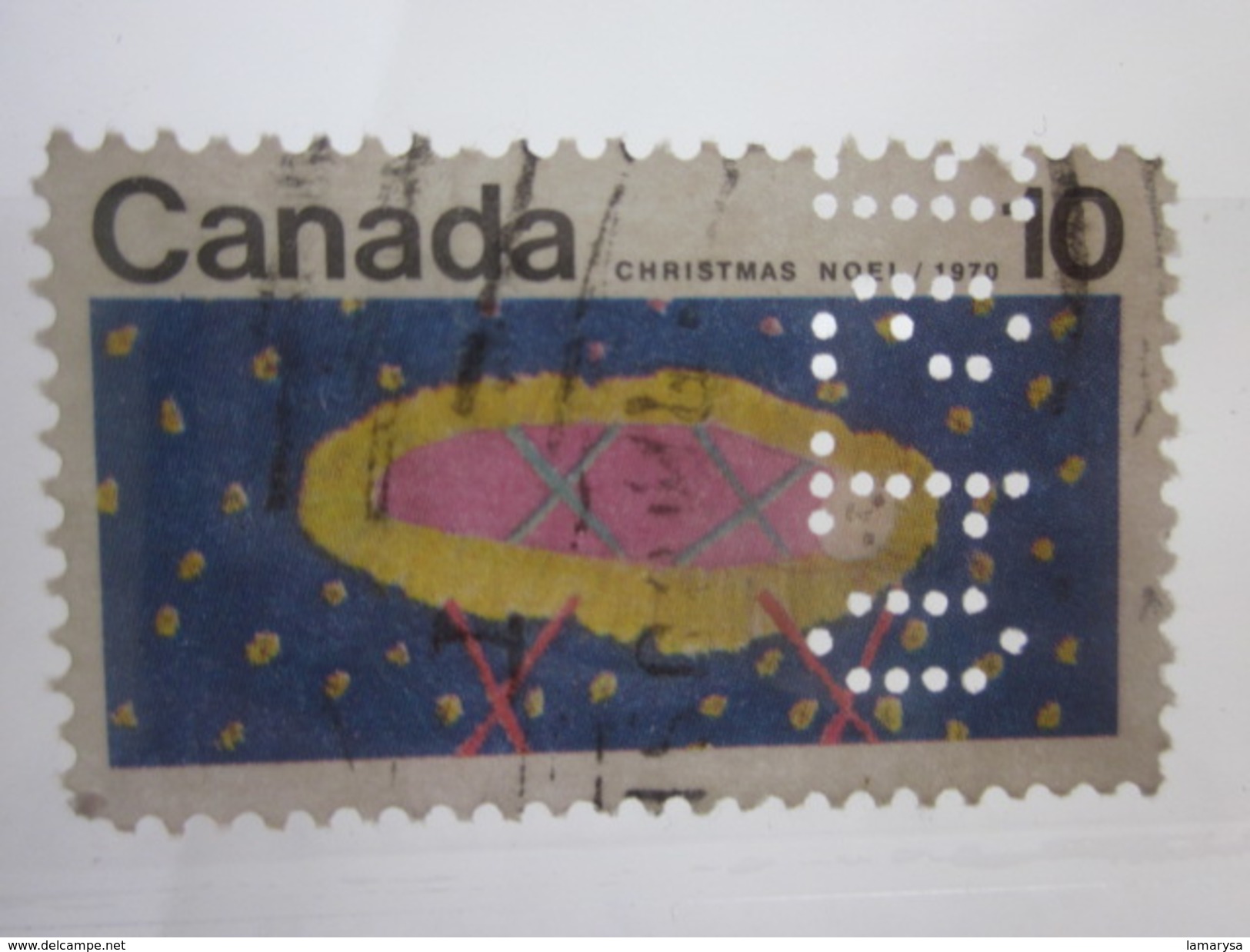 Timbre Du Canada Perforés Perforé Perforés Perfin Perfins Stamp Perforated Perforation 6 T.O ? - Perforadas