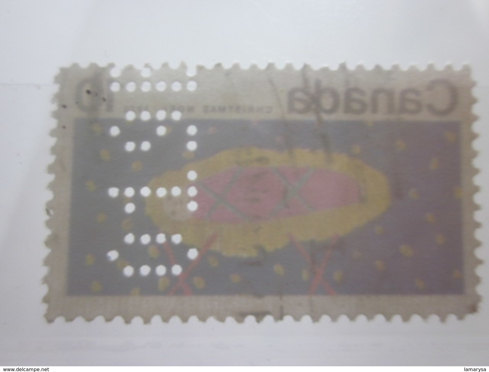 Timbre Du Canada Perforés Perforé Perforés Perfin Perfins Stamp Perforated Perforation 6 T.O ? - Perforadas