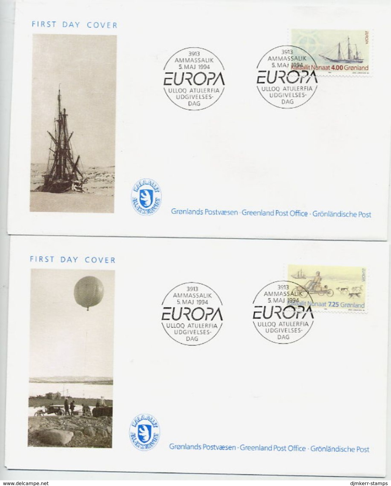 GREENLAND 1994 Europa: Discoveries On FDCs.  Michel 247-48 - FDC
