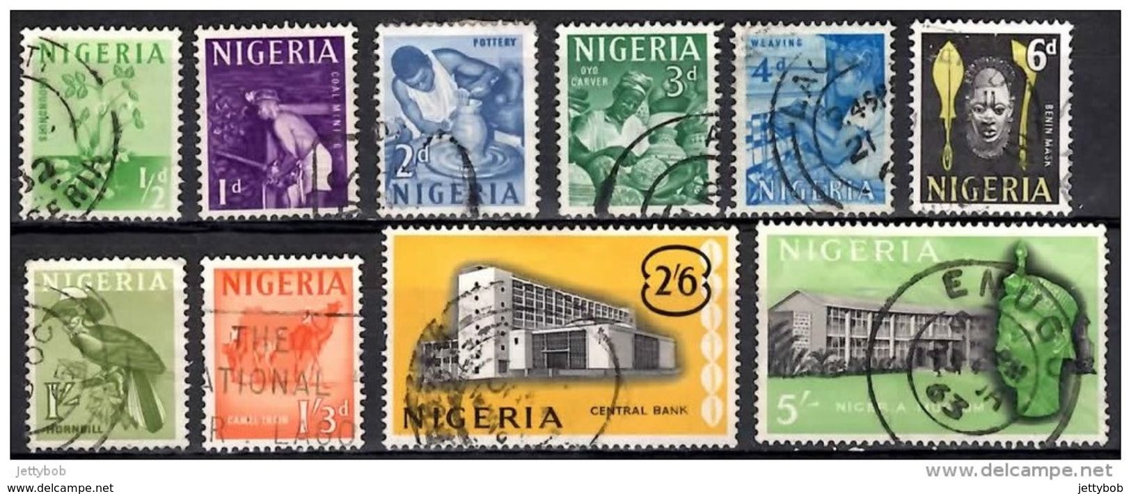 NIGERIA 1961 Definitives 10 Values Used - Nigeria (1961-...)