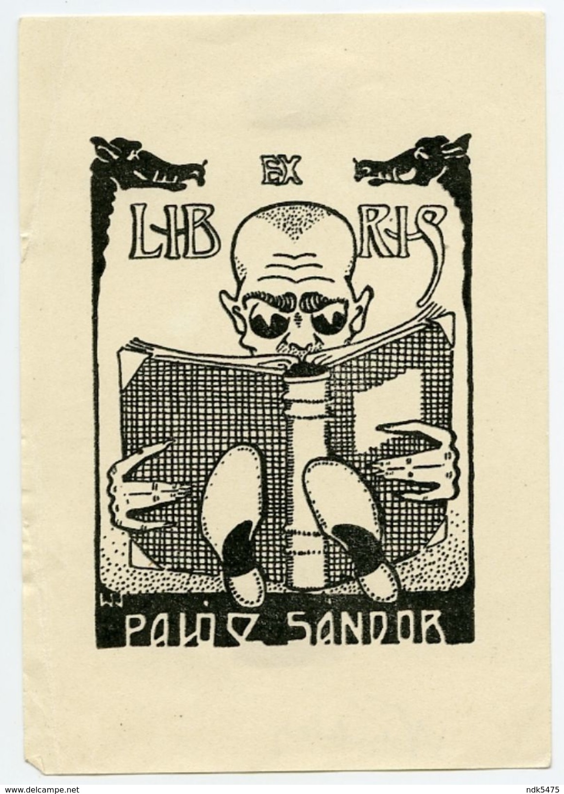 BOOKPLATE : EX LIBRIS - PALO E SANDOR (ARTIST : WIMPLER??) - Ex Libris