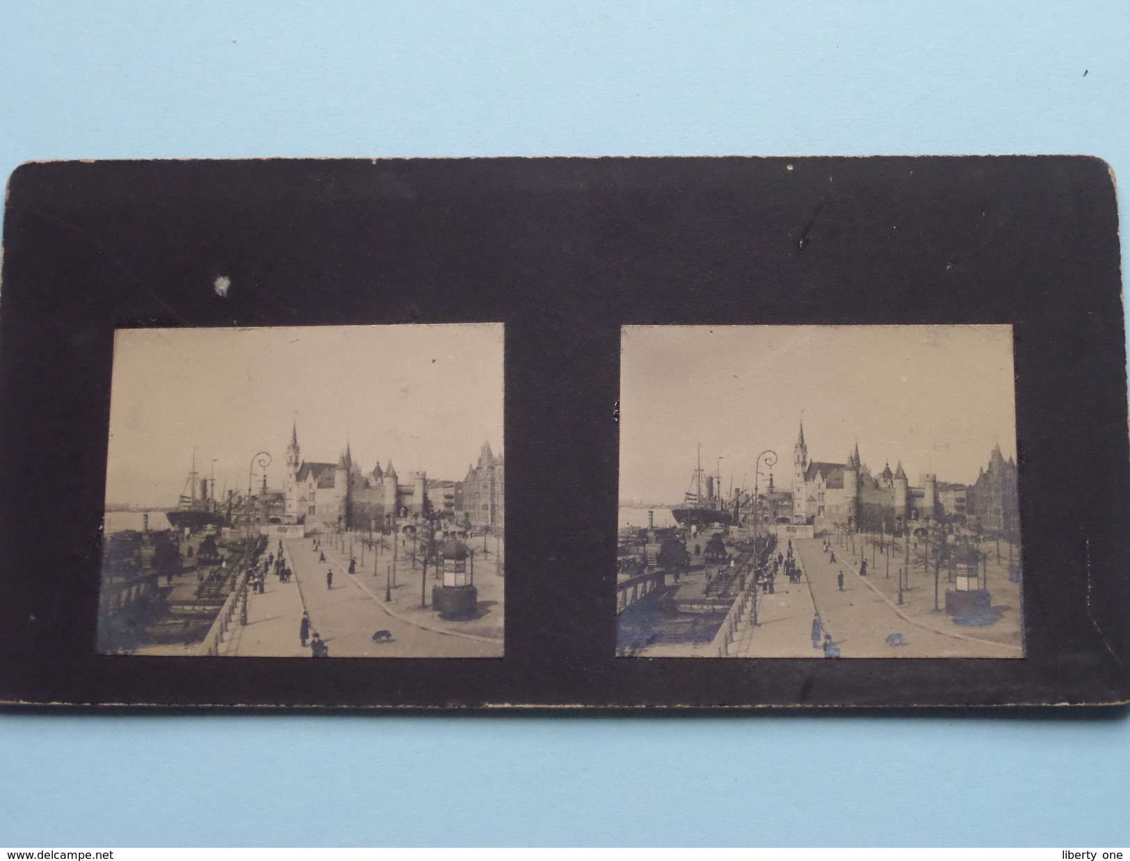 ANTWERPEN / ANVERS / ANTWERP / AMBERES Steen / Schelde & Steenplein ( Anno 19?? ) Stereo Photo ( Look For Detail ) ! - Stereoscopic