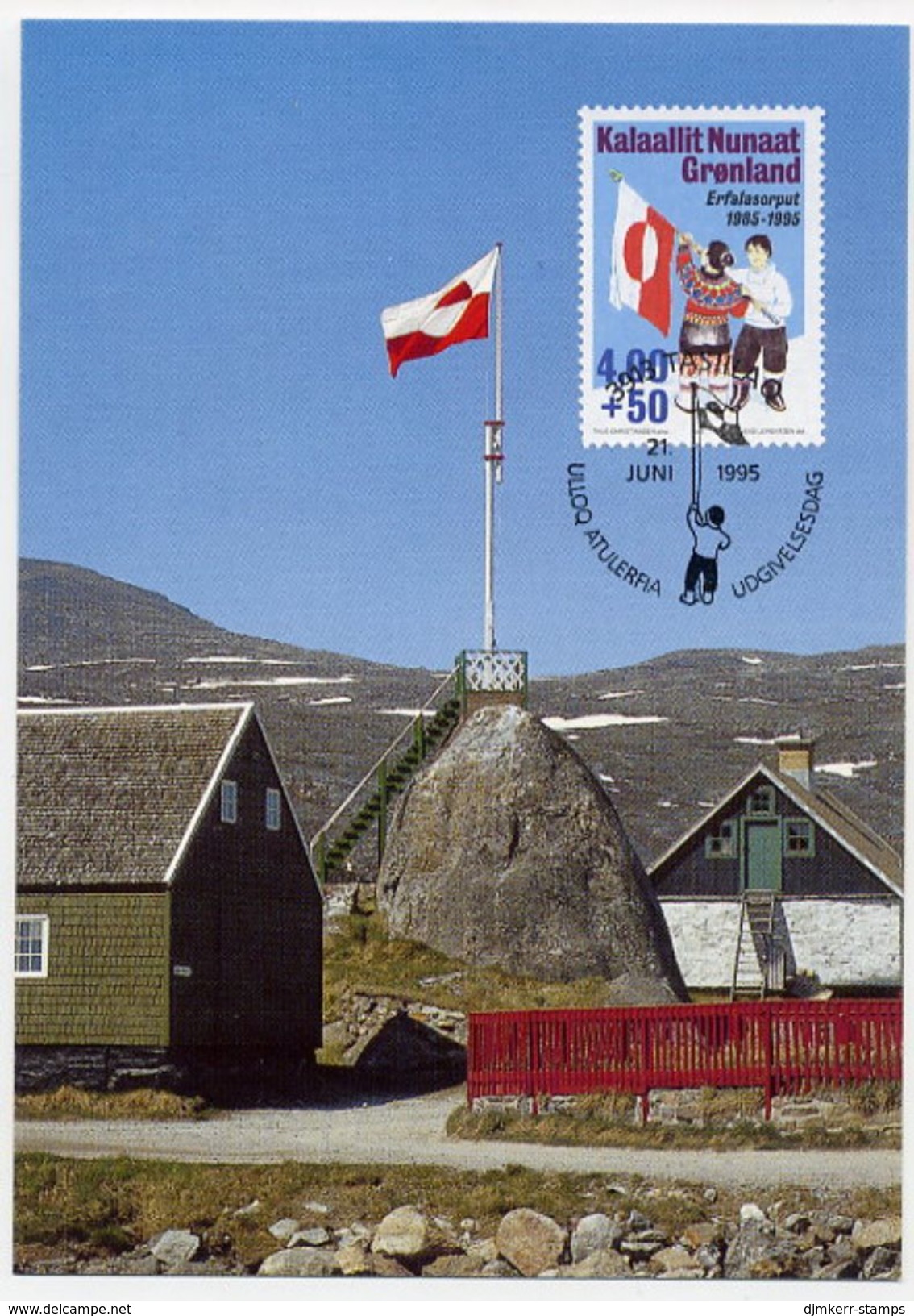 GREENLAND 1995 National Flag On Maximum Card.  Michel 273 - Maximum Cards