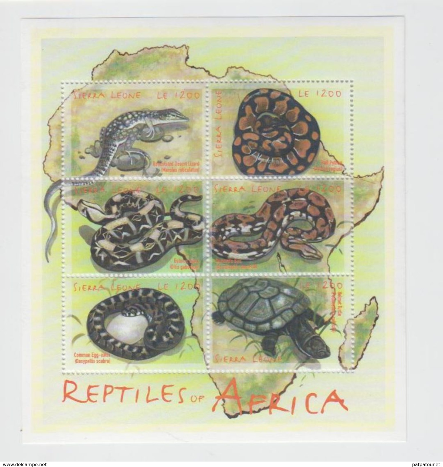 Sierra Leone YV 478/1 FDC 2003 Reptiles - Autres & Non Classés