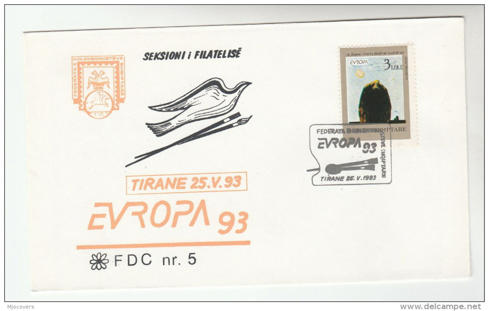 1993 ALBANIA FDC Stamps EUROPA , ART Cover - Albania