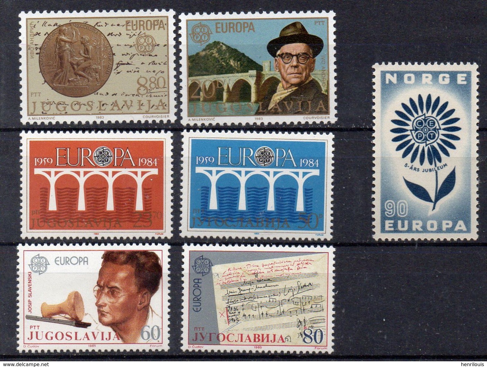 Lot De Timbres Neufs ** Europa Vers 1980 ( Ref 4882 ) Yougoslavie Norvège Madère Autriche - Voir 3 Scans - Mezclas (max 999 Sellos)