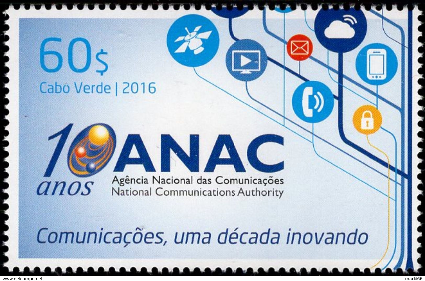 Cape Verde - 2016 - National Communications Authority 10th Anniversary - Mint Stamp - Cape Verde