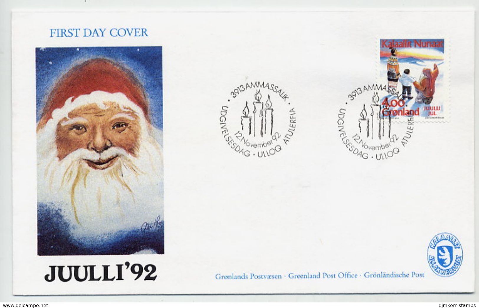 GREENLAND 1992 Christmas On FDC.  Michel 229 - FDC