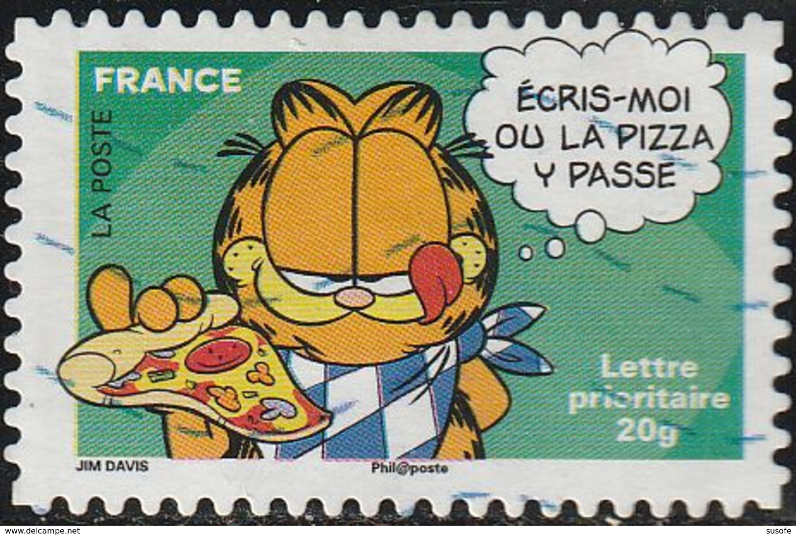 Francia 2008 Yvert 4273 Sello º Comics El Gato Gardfield Comiendo Pizza France Stamps Timbre Frankreich Briefmarke - Usados