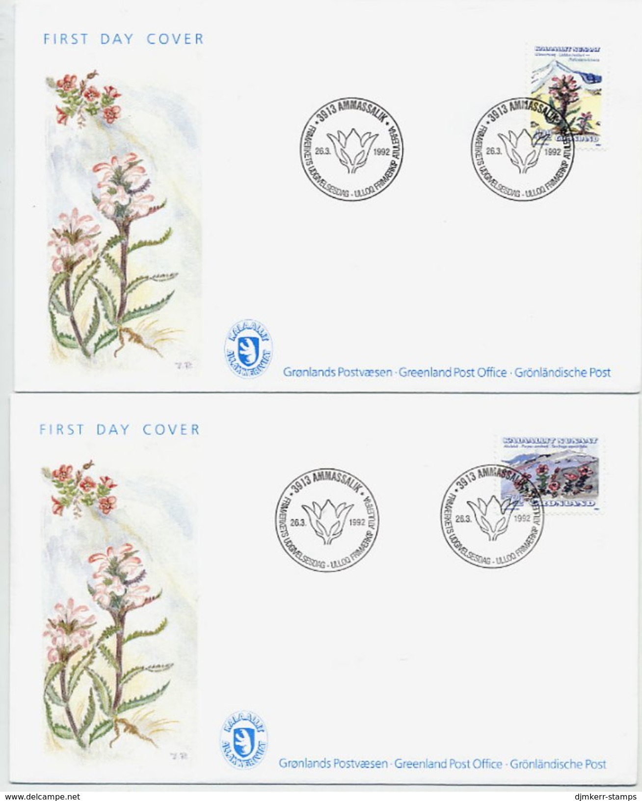 GREENLAND 1992 Flowers III On FDC.  Michel 223-24 - FDC