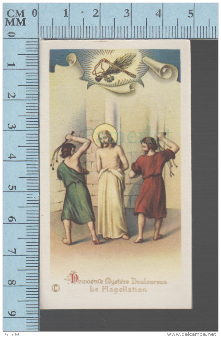 NB 1949-  2eme Mystere Douloureux, La Flagellation  - Holy Card, Image Sainte Pieuse, Santini - Devotion Images