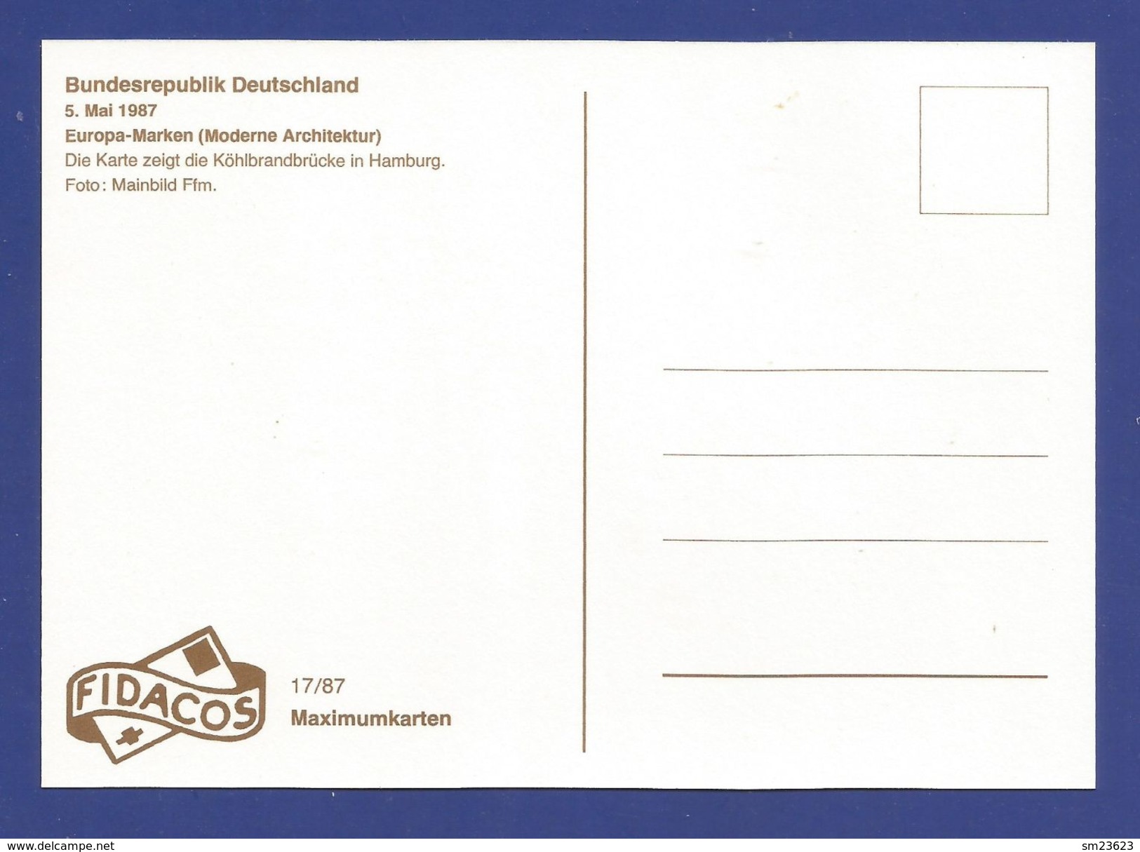 BRD 1987 Mi.Nr. 1322 , EUROPA CEPT Moderne Architektur - Maximum Card - Erstausgabetag Bonn 05.05.1987 - 1987