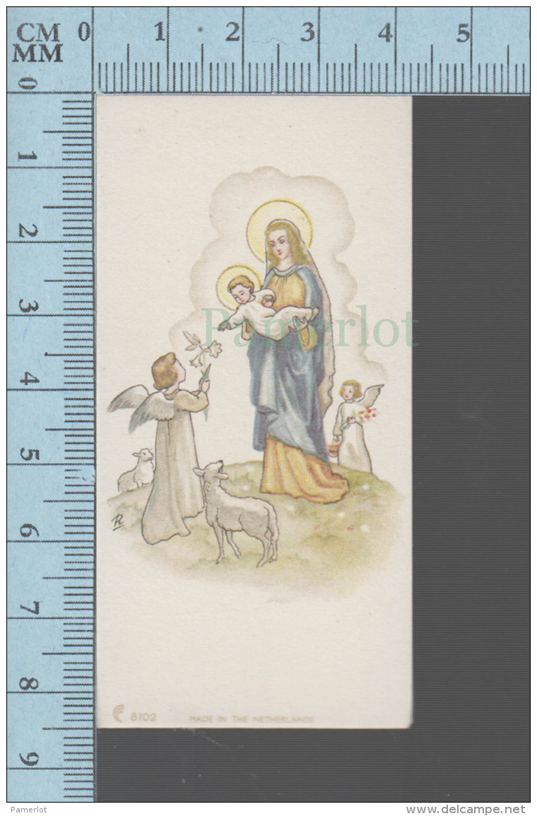 Netherland - Offrande De Fleurs Par Des Anges à L,enfant Jésus - Holy Card, Image Sainte Pieuse, Santini - Devotion Images