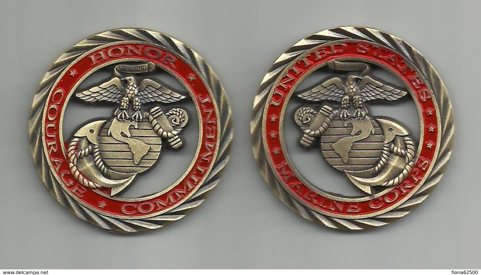 MEDAILLE . UNITED STATES . MARINE CORPS . COURAGE . HONNEUR . ENGAGEMENT . - Other & Unclassified