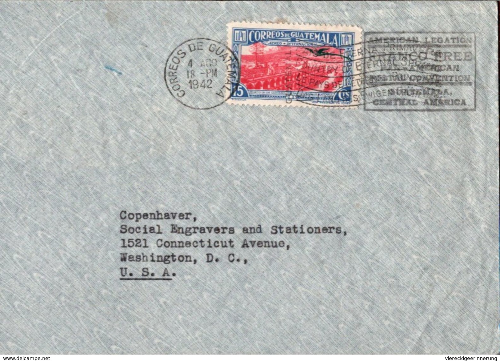 ! Long Format Cover 1942 Guatemala, American Legation, USA Foreign Service, Censor, Cesure, Zensur, Botschaft - Guatemala