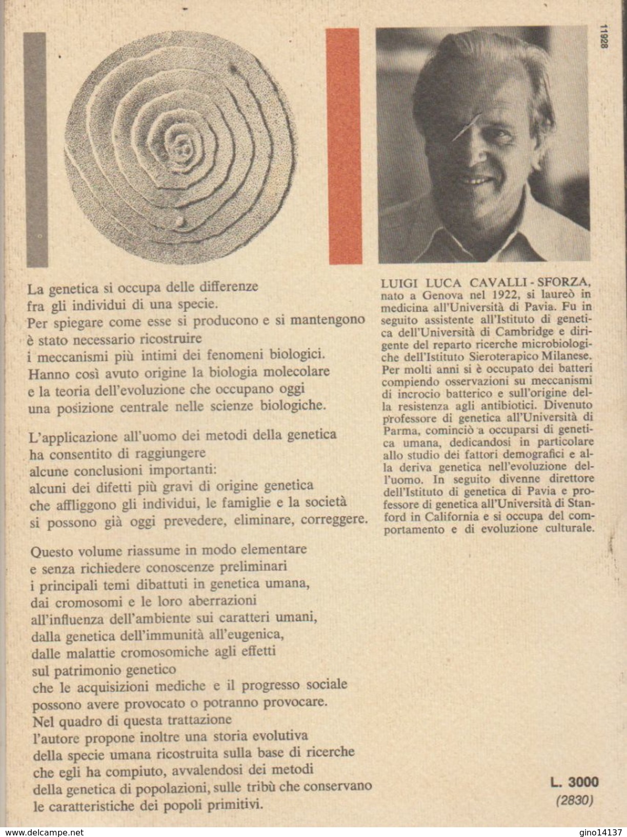 INTRODUZIONE ALLA GENETICA UMANA Di Luigi Cavalli E Sforza Biblioteca Della Est - Médecine, Psychologie