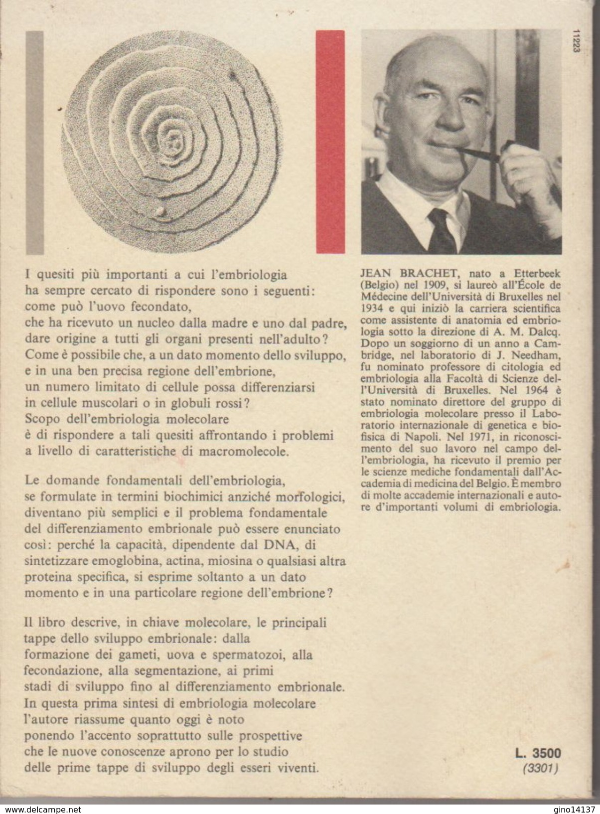 EMBRIOLOGIA MOLECOLARE Di Jean Brachet - Biblioteca Della Est - Prima Ed. 1973 - Medicina, Psicologia