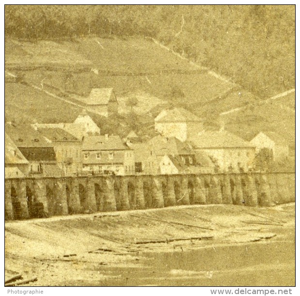 Allemagne Forteresse  Festung Königstein Riviere Elbe Ancienne Stereo Photo 1870 - Old (before 1900)