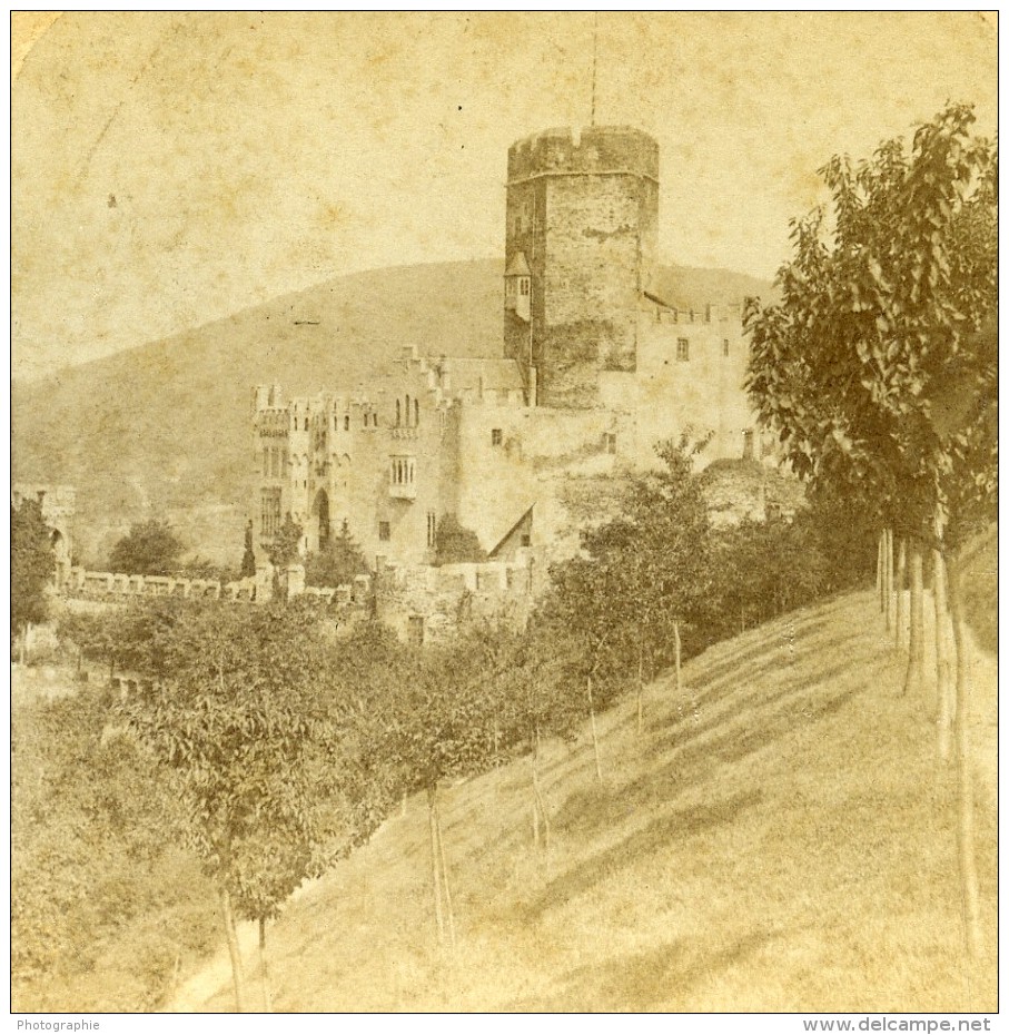 Allemagne Chateau De Burg Lahneck Ancienne Stereo Photo Jarvis 1890's - Old (before 1900)