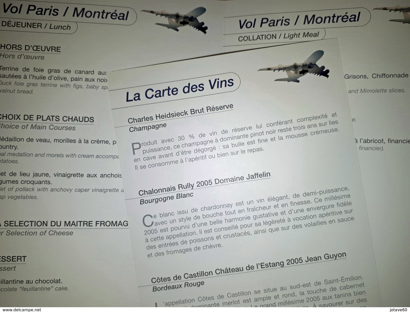 Menu Paris Montréal + Dossier A380 World Tour 2007 (DVD, Etc) - Other & Unclassified