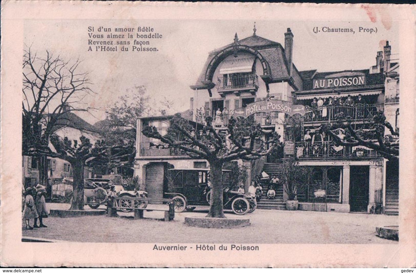 Auvernier, Hôtel Du Poison, J. Chautems Prop., Automobiles (6.11.15) - Auvernier