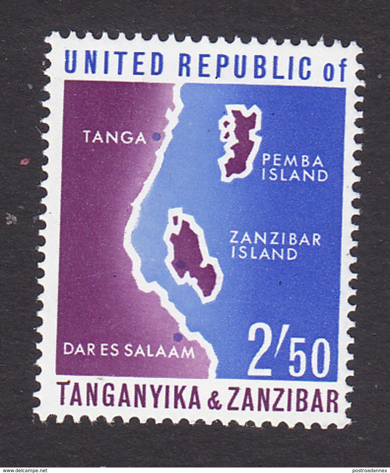 Tanzania, Scott #4, Mint Hinged, Map, Issued 1964 - Tanzanie (1964-...)