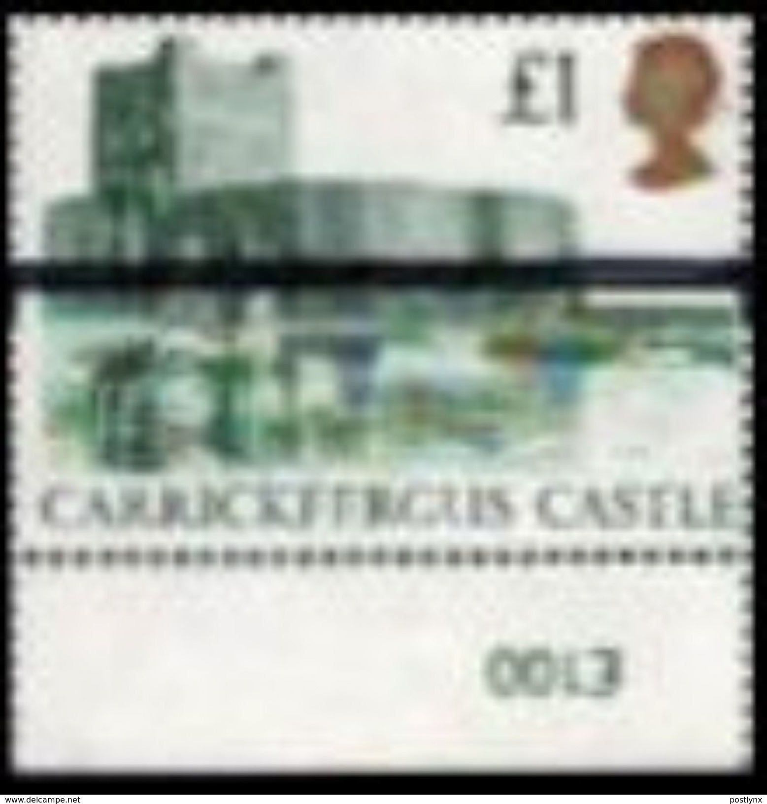 GREAT BRITAIN 1988 Castles £1 Post Office Training Stamps OVPT:1 Bar MARG - Variétés, Erreurs & Curiosités