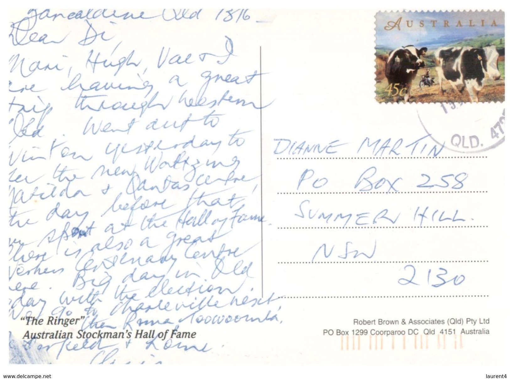 (777) Australia - (with Stamp At Back Of Card) QLD - The Ringer Statue - Far North Queensland