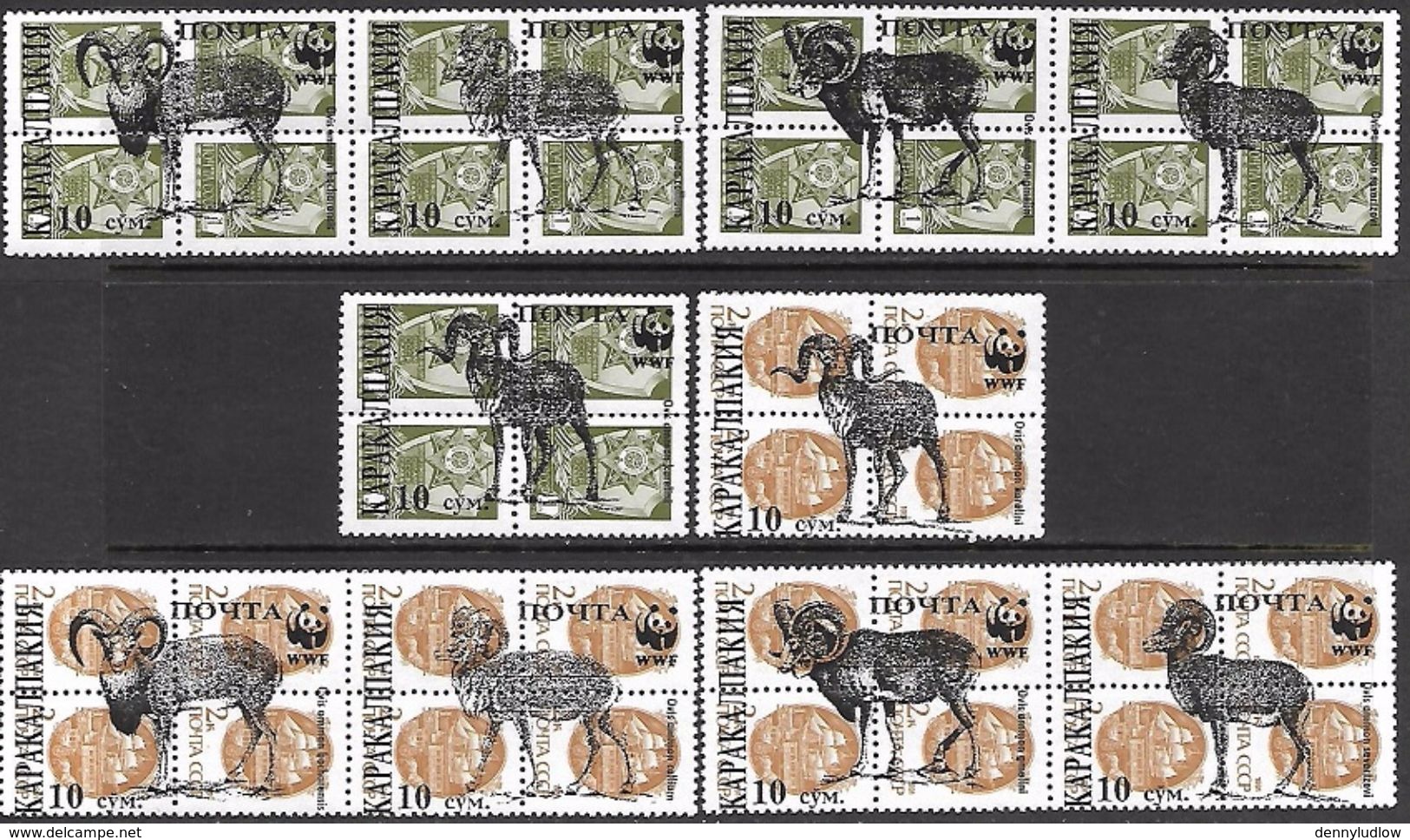 Russia   WWF  Wildlife Blocks MNH** - Unused Stamps