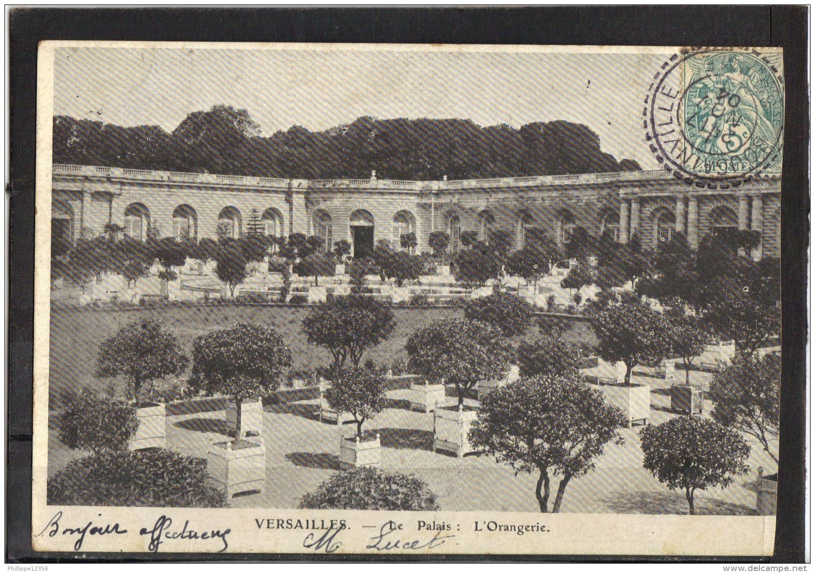 7877 . VERSAILLES . LE PALAIS . L ORANGERIE . (recto /verso)  ANNEE 1904 . - Versailles (Château)