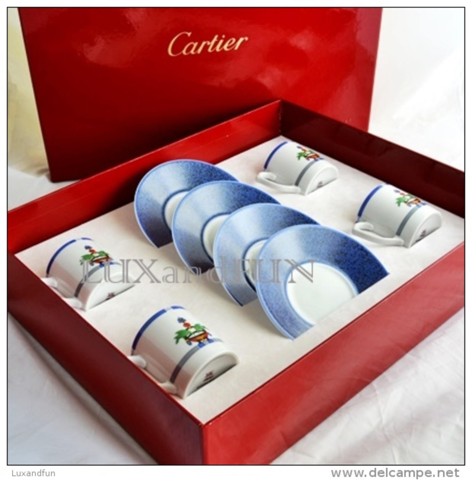 Cartier La Maison Venitienne Coffee Service - Limoges Porcelain- Servizio Caffè - Never Used - Tassen