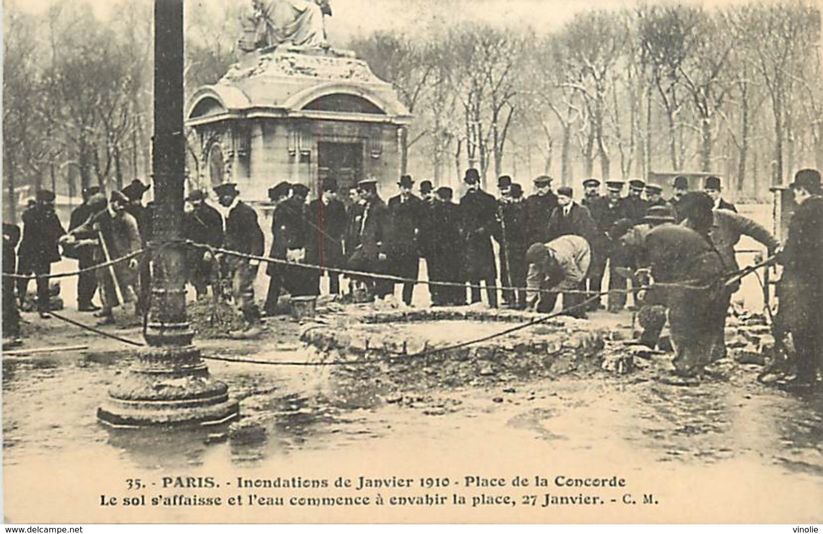 Réf : A-18 Pie Tre-1244 : PARIS. INONDATIONS.  PLACE DE LA CONCORDE - Inondations De 1910