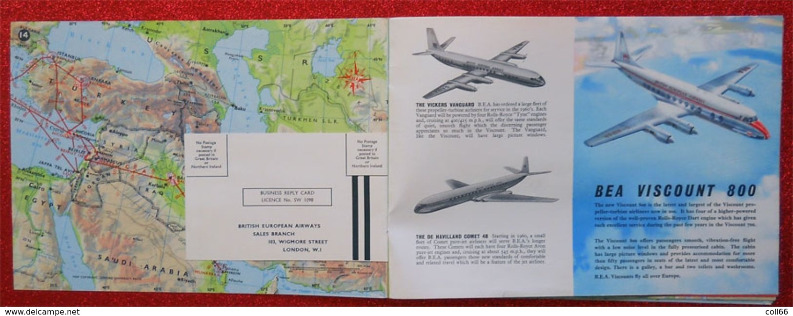 Publicité BEAA Advertising British European Airways Vintage International Route Maps Dunlop BP Brochure - Publicités