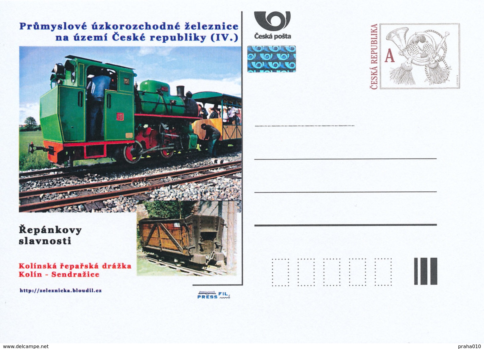 Tschech. Rep. / Ganzsachen (Pre2012/42) Industrie-Schmalspurbahnen (Zuckerrübenbahn Kolin) - Landwirtschaft
