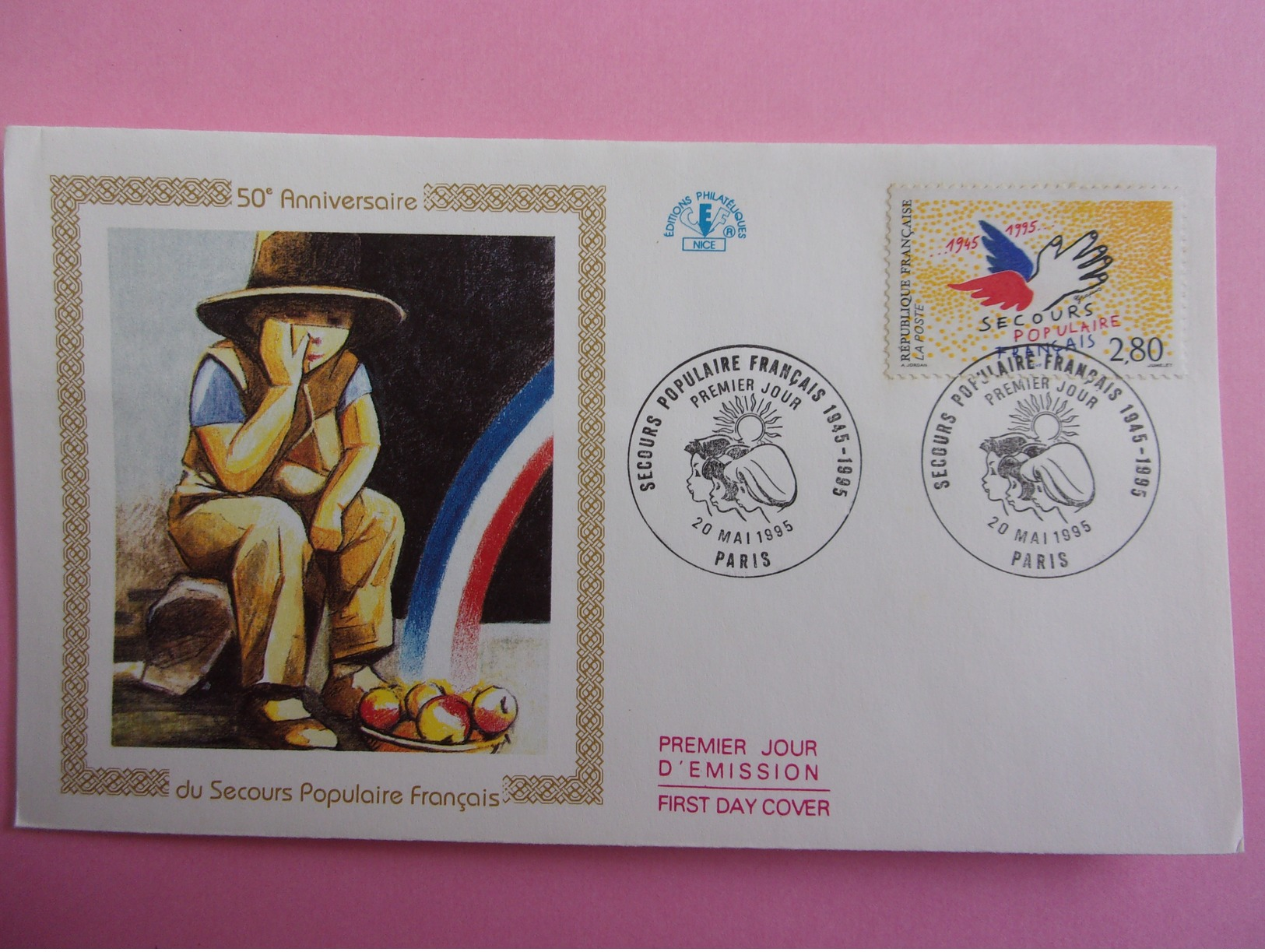 FRANCE FDC 1995 YVERT 2947 SECOURS POPULAIRE FRANCAIS - 1990-1999