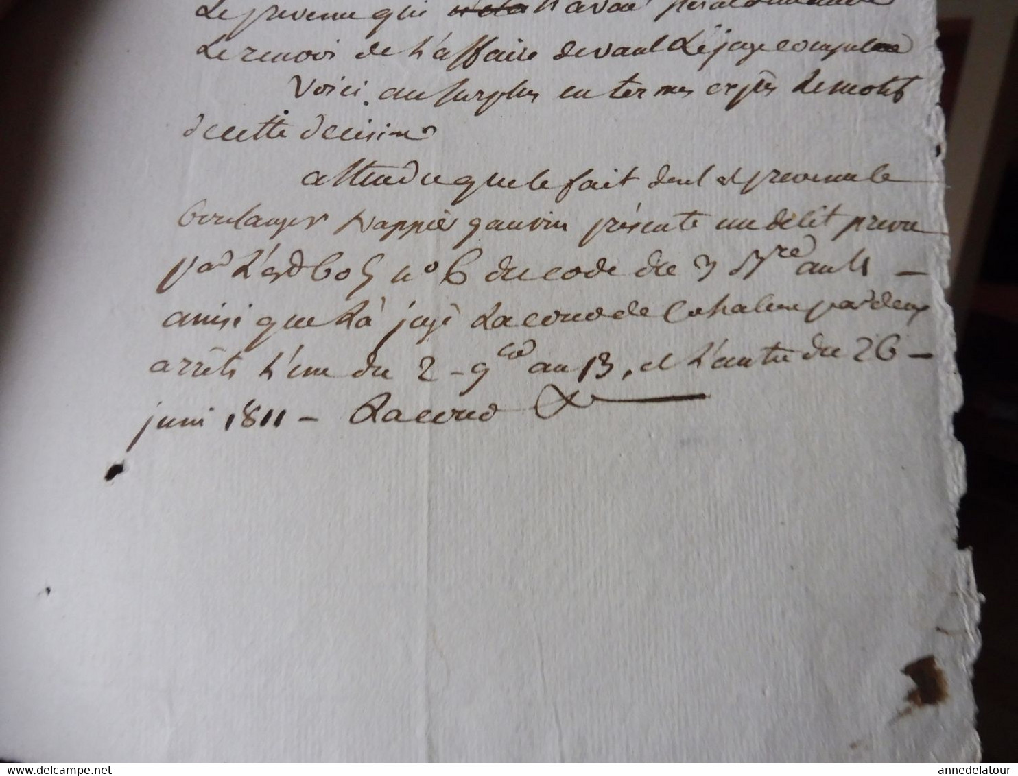 1812 Lettre De Fouché  Av. Général à Mr ? : Sur Le Boulanger Qui à Vendu Du Pain Au Dessus De La Tare ---> Décision, Etc - Manuscrits