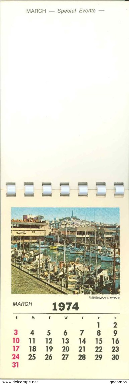 Calendrier SAN FRANCISCO - Souvenir 1974 Calendar (13 Vues) - Grand Format : 1971-80