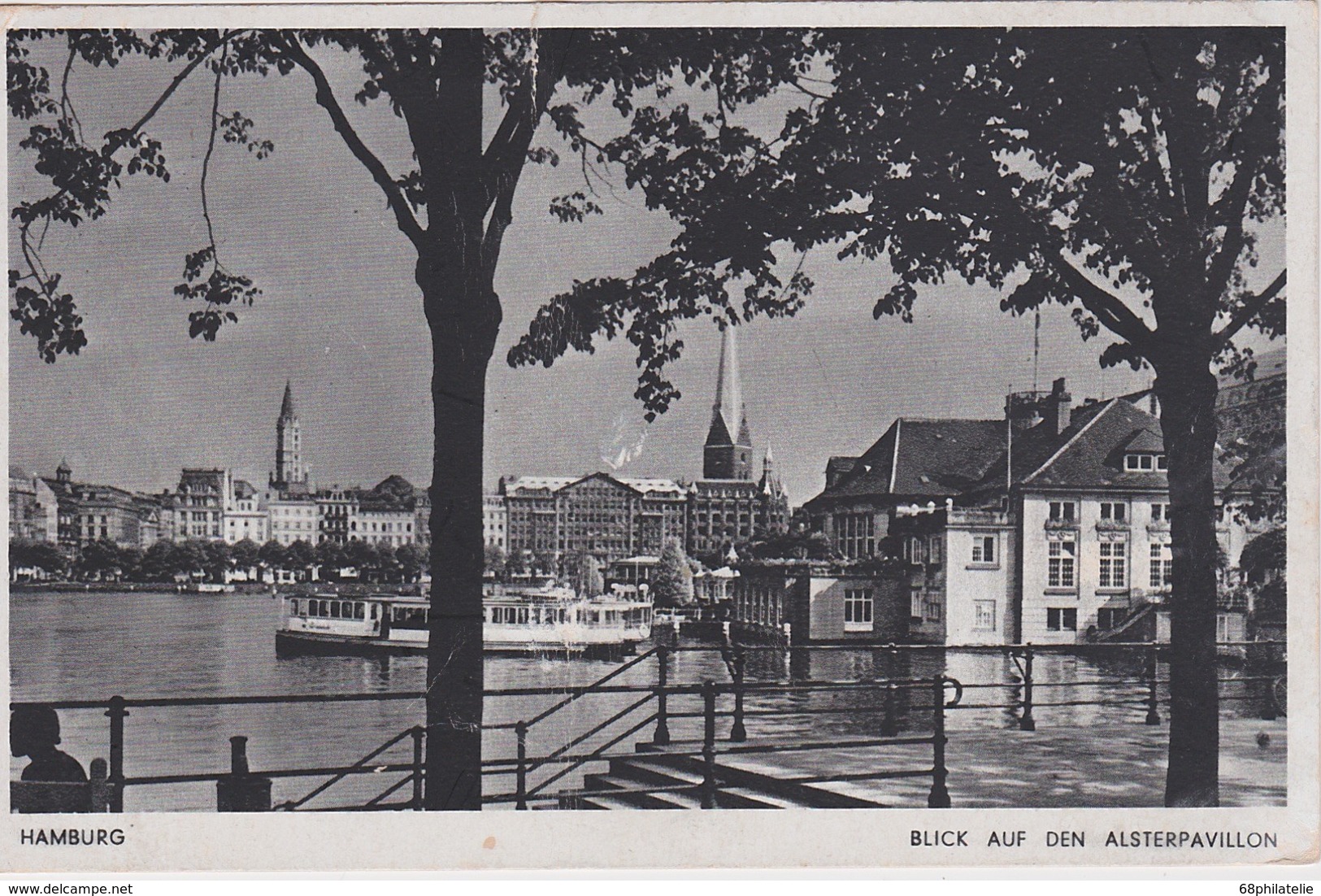 ALLEMAGNE 1942 CARTE POSTALE DE HAMBURG  BLICK AUF DEN ALSTERPAVILLON - Mitte