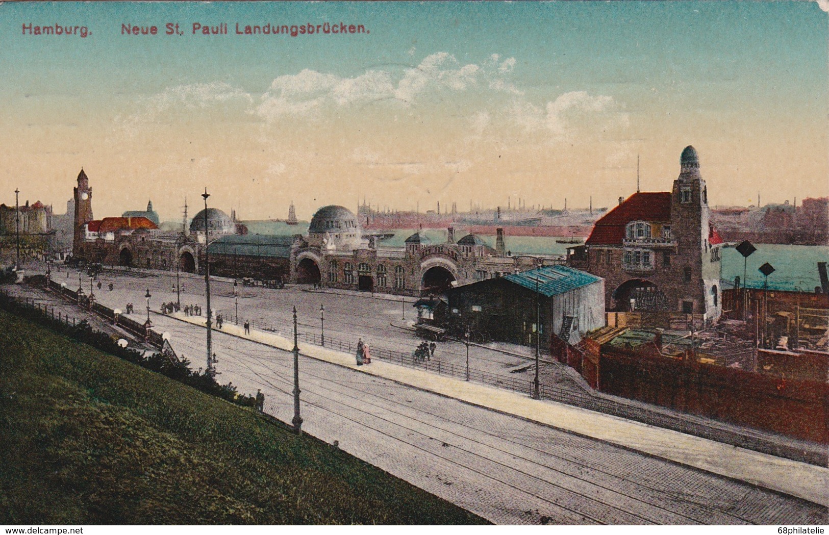 ALLEMAGNE 1912 CARTE POSTALE DE HAMBURG NEUE ST.PAULI LANDUNGSBRÜCKEN - Nord