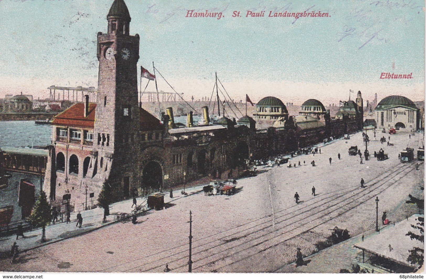 ALLEMAGNE 1915 CARTE POSTALE DE HAMBURG ST.PAULI LANDUNGSBRÜCKEN - Nord