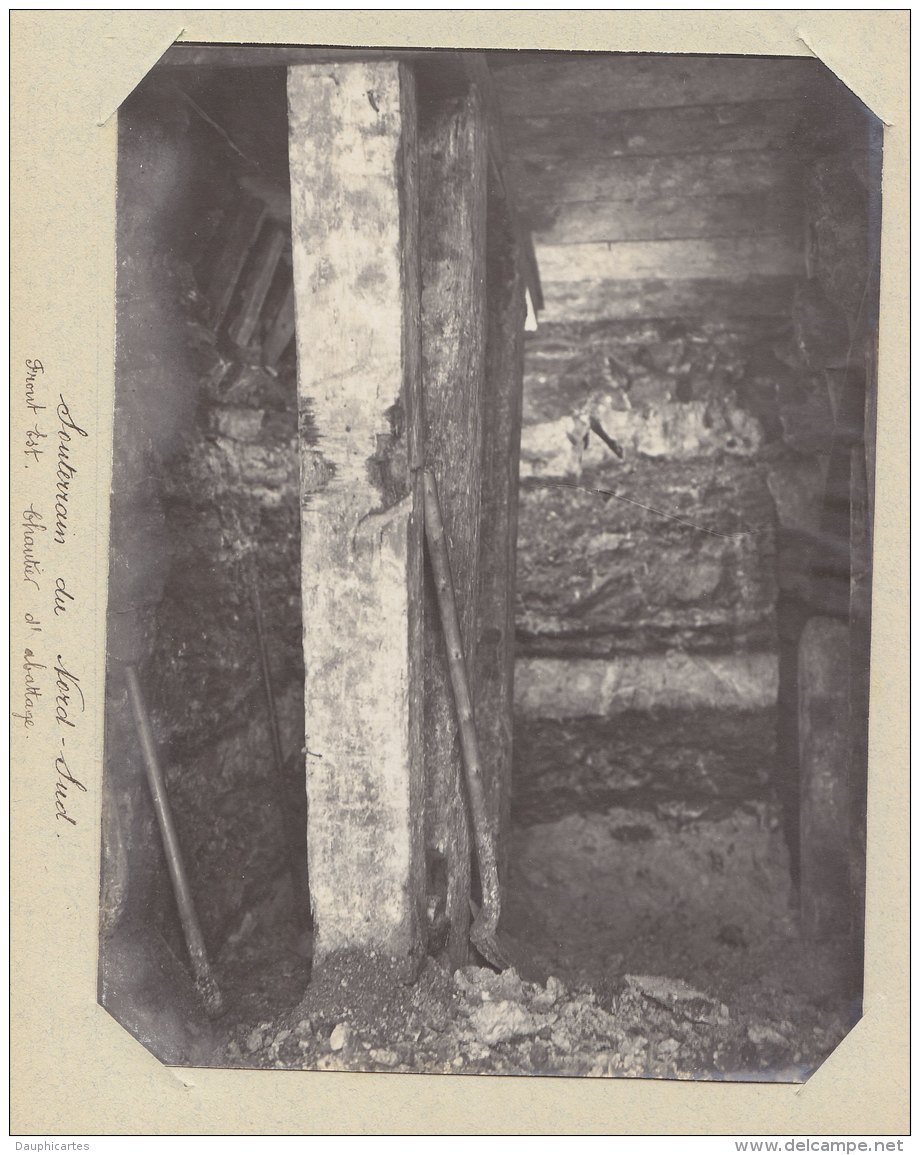 Paris : Travaux Métro Nord Sud, Souterrain, Galerie Front Est, Mai 1914.  Quadruplement. Photo Originale - Trains