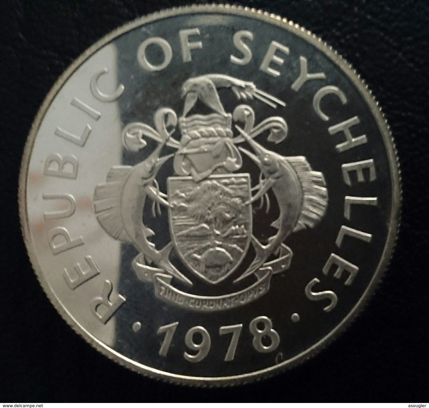 SEYCHELLES 50 RUPEES 1978 SILVER PROOF "Conservation" Free Shipping Via Registered Air Mail - Seychelles
