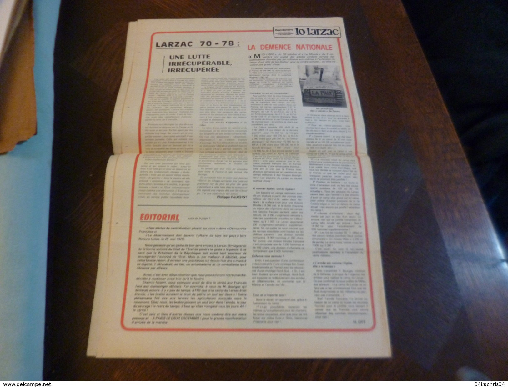 Journal Lo Larzac Gardarem Paysans Comité Millavois N°39 Décembre 1978 - Politique